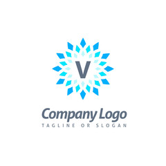 V LOGO MODERN TEMPLATE
