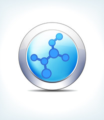Pale Blue Button Molecule, Healthcare & Pharmaceutical Icon, Symbol
