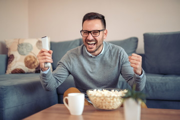 Man watching TV