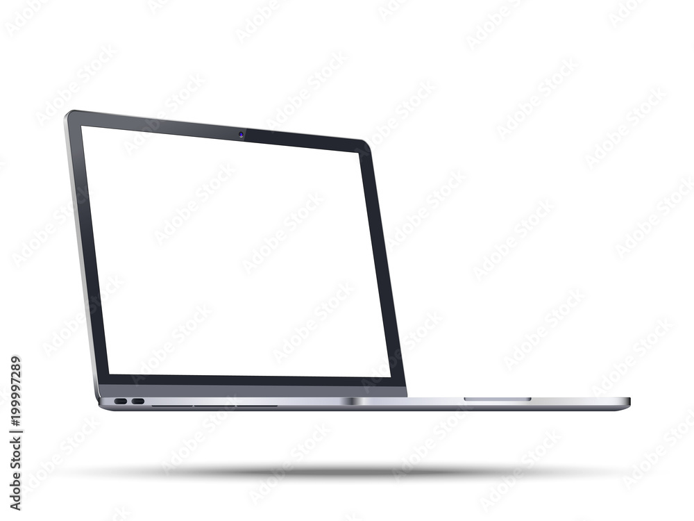 Aufkleber laptop realistic 3d with blank screen to present your application and web - design. realistic laptop