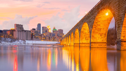 Minneapolis downtown skyline in Minnesota, USA