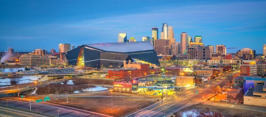 Foto auf Glas Minneapolis downtown skyline in Minnesota, USA © f11photo