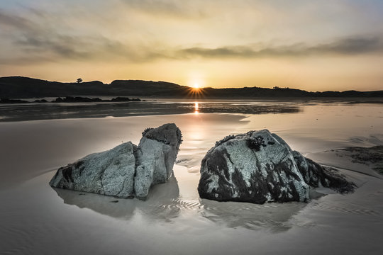 Bretagne - rochers sur la plage 