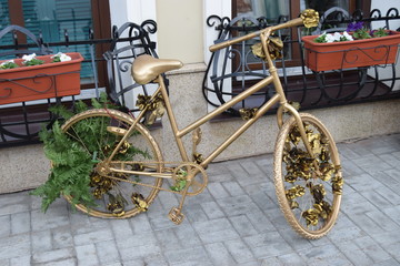 Fototapeta na wymiar golden bike