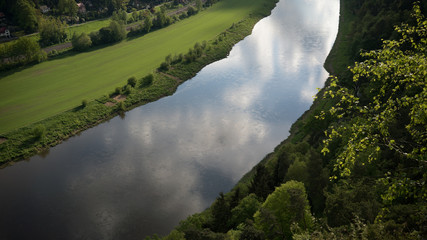 Fluss Elbe in der sächsischen Schweiz