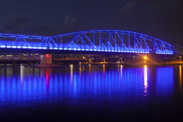 Fototapeta na wymiar railway bridges lights