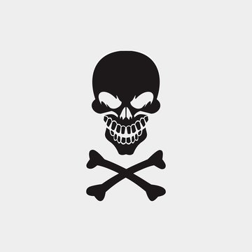 pirates or poison logo design with skull
