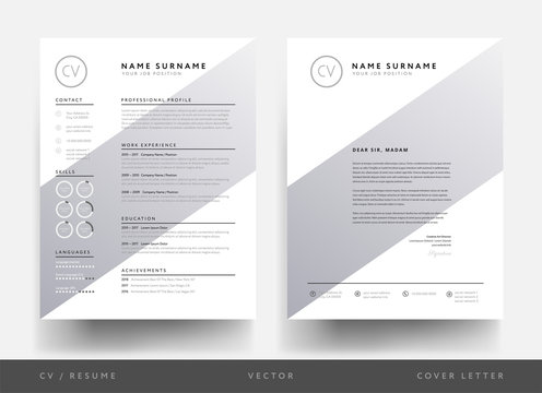 CV resume and letterhead for creative person - creative geometric shape design template - vector