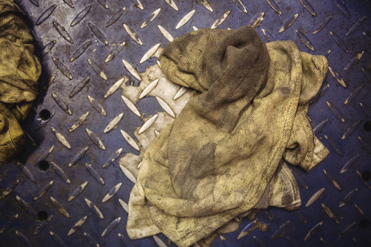 Rags at workshop