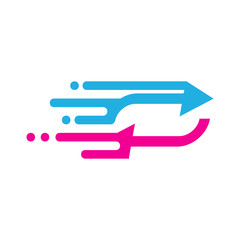 Fototapeta premium Transfer Speed Logo Icon Design