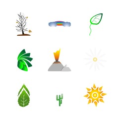 icon Nature with autumn, magma, nature, spring and exotic