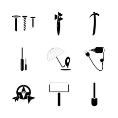 Fototapeta premium icon Instruments And Tools with interior, mark, construction, hammer and agricultural