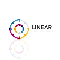 Abstract flower or star minimalistic linear icon, thin line geometric flat symbol for business icon design, abstract button or emblem