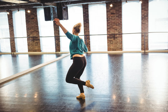 Woman practicing a dance