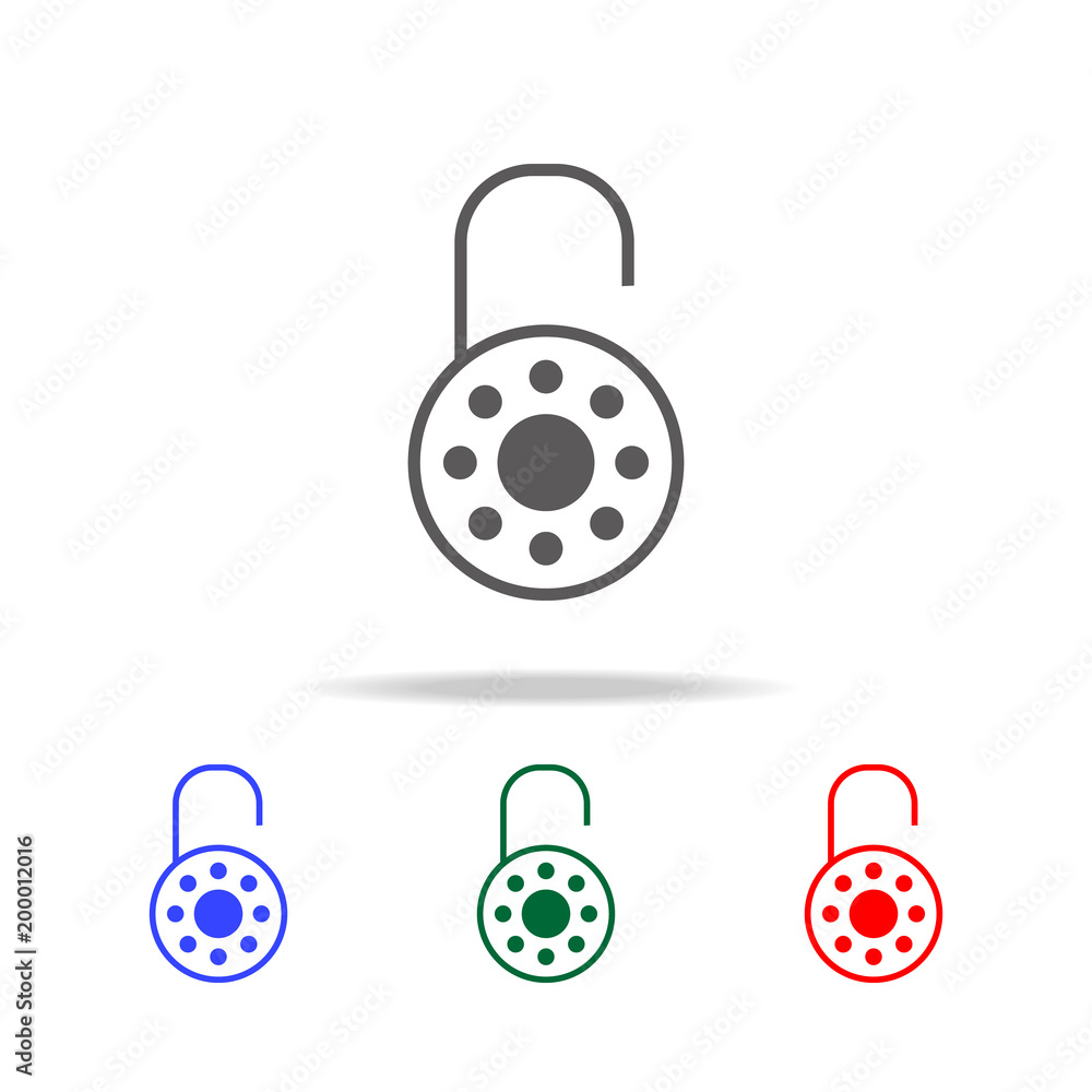 Aufkleber open lock icon. elements of cyber security multi colored icons. premium quality graphic design icon.