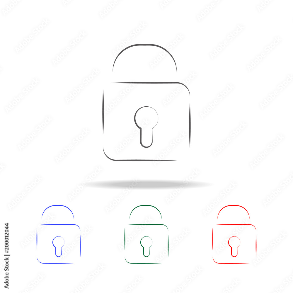 Poster lock logo icon. elements of cyber security multi colored icons. premium quality graphic design icon.