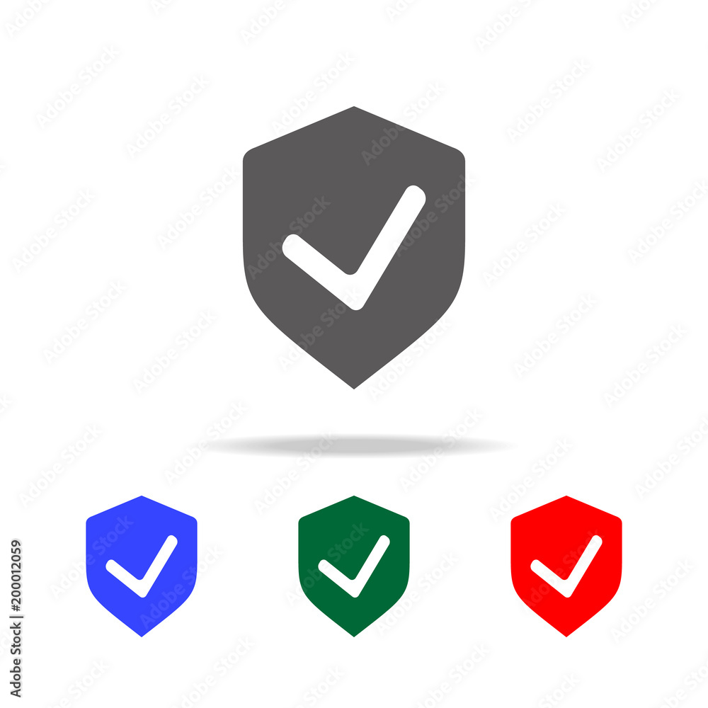 Aufkleber shield check icon. elements of cyber security multi colored icons. premium quality graphic design ic