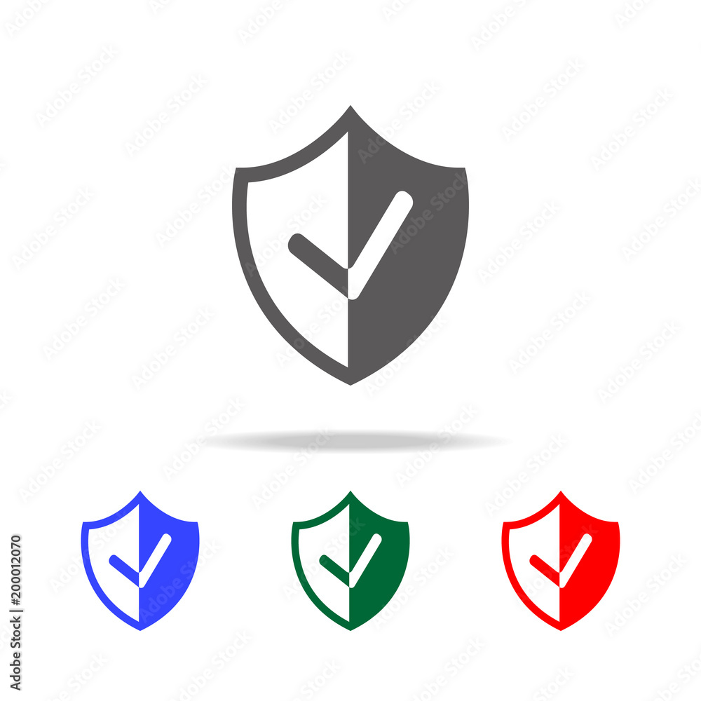 Aufkleber shield check icon. elements of cyber security multi colored icons. premium quality graphic design ic