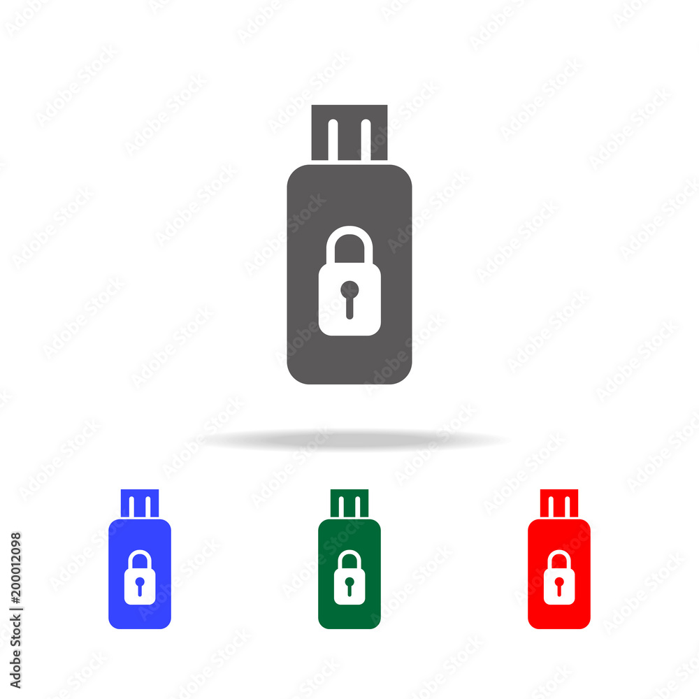 Poster secure usb drive icon. elements of cyber security multi colored icons. premium quality graphic desig