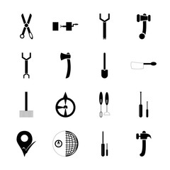 Obraz premium icon Instruments And Tools with rip, claw, instrument, compass and mark