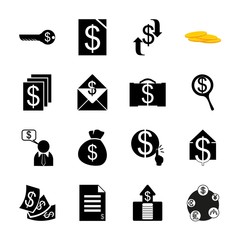 Fototapeta premium icon Currency with coins money, paper money, business, cashier and stock