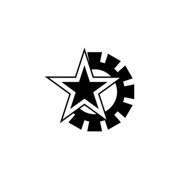 Communist star and mechanism icon. Element of communism illustration. Premium quality graphic design icon. Signs and symbols collection icon for websites, web design, mobile app