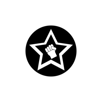 hand of a worker in a star icon. Element of communism illustration. Premium quality graphic design icon. Signs and symbols collection icon for websites, web design, mobile app