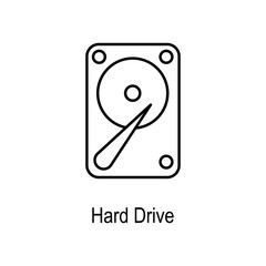Hard drive icon. Element of computer part for mobile concept and web apps. Thin line  icon for website design and development, app development. Premium icon