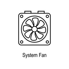 System fan icon. Element of computer part for mobile concept and web apps. Thin line  icon for website design and development, app development. Premium icon