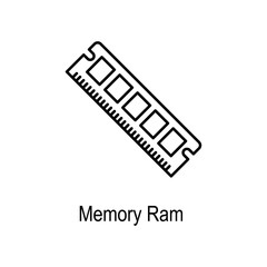 PC memory RAM icon. Element of computer part for mobile concept and web apps. Thin line  icon for website design and development, app development. Premium icon