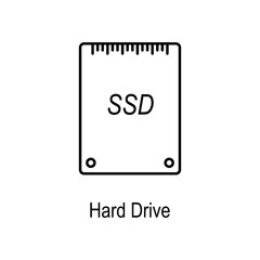 SSD hard drive icon. Element of computer part for mobile concept and web apps. Thin line  icon for website design and development, app development. Premium icon