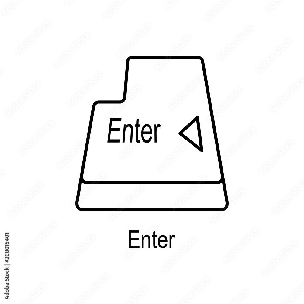 Poster enter button icon. element of computer part for mobile concept and web apps. thin line icon for webs