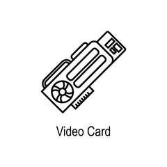 Graphic card icon. Element of computer part for mobile concept and web apps. Thin line  icon for website design and development, app development. Premium icon