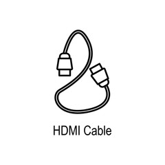 HDMI cable icon. Element of computer part for mobile concept and web apps. Thin line  icon for website design and development, app development. Premium icon