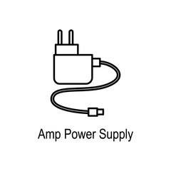 Amp power supply icon. Element of computer part for mobile concept and web apps. Thin line  icon for website design and development, app development. Premium icon