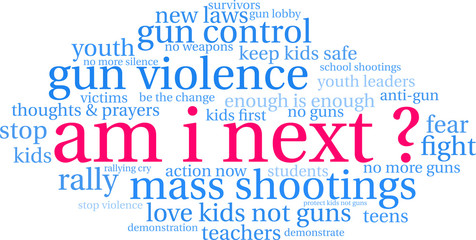 Am I Next word cloud on a white background. 