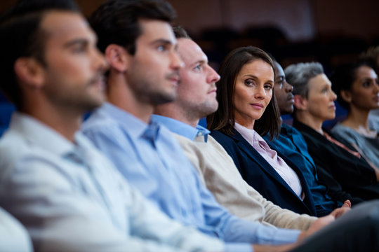 Business executives participating in a business meeting