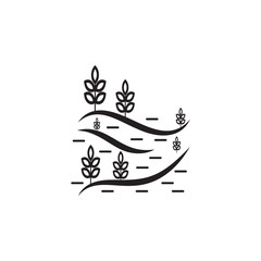 wheat field icon. Element of landscape illustration. Premium quality graphic design icon. Signs and symbols collection icon for websites, web design, mobile app