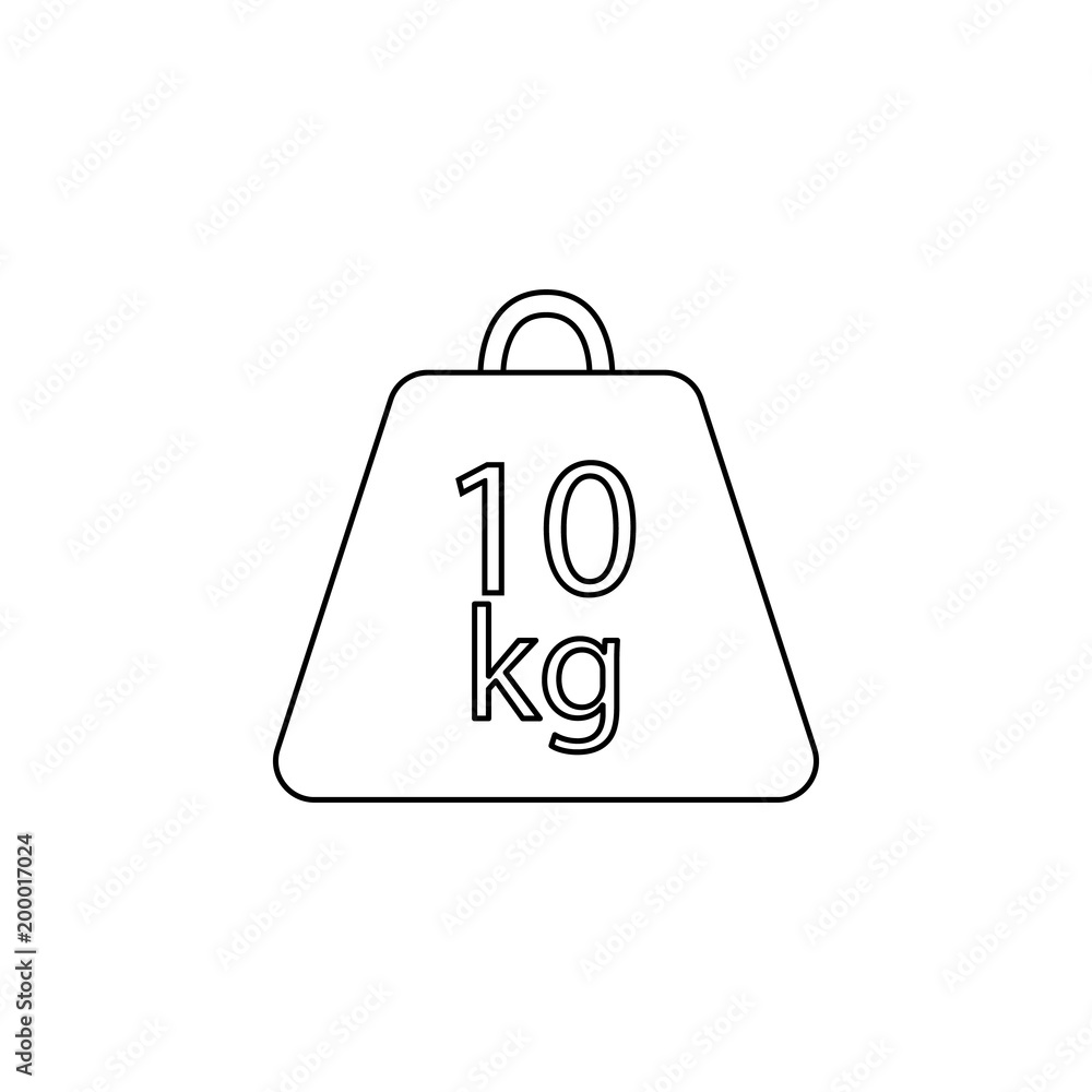 Poster weight symbol 10 kilograms icon. element of measuring instruments for mobile concept and web apps. t