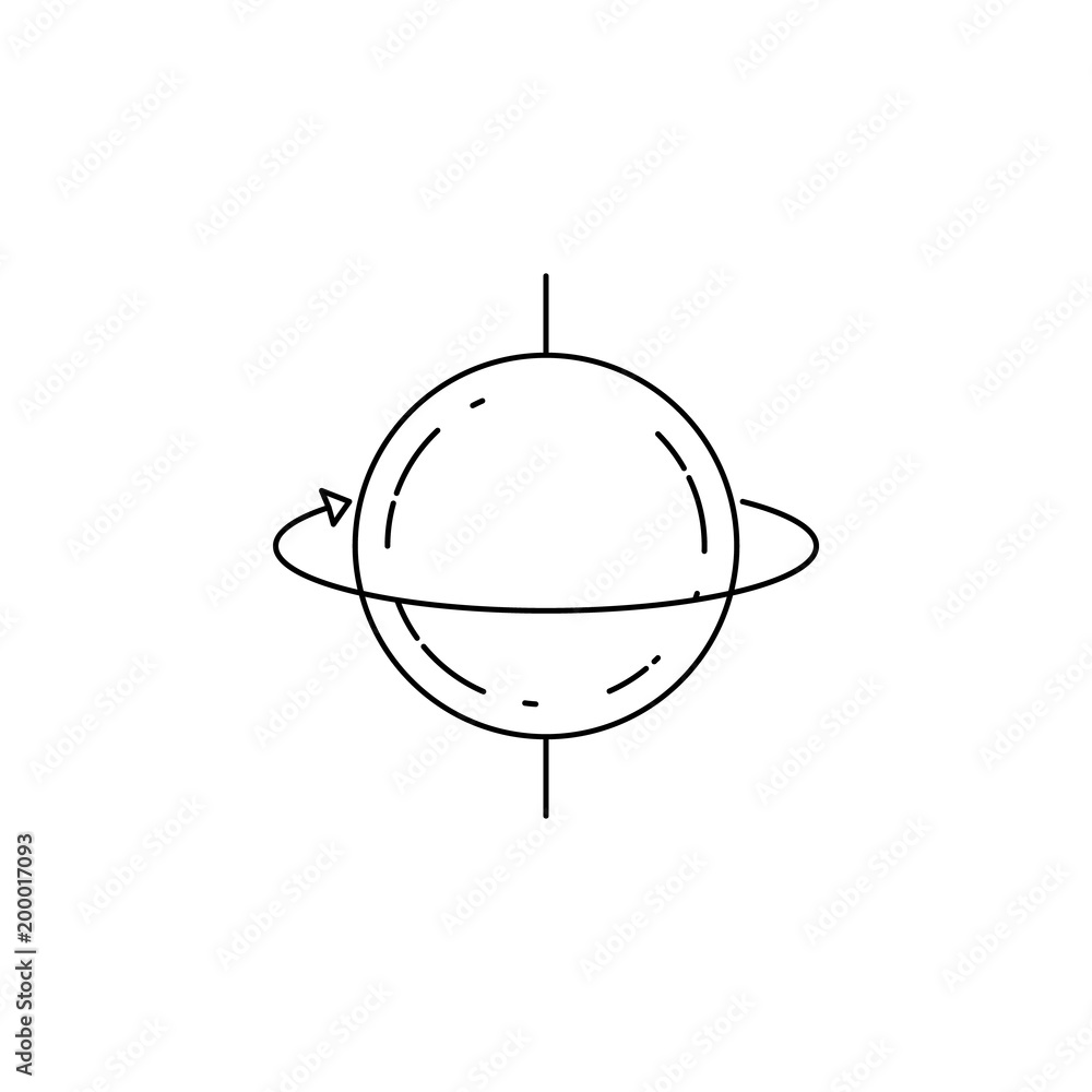 Poster planet revolution meter icon. element of measuring instruments for mobile concept and web apps. thin