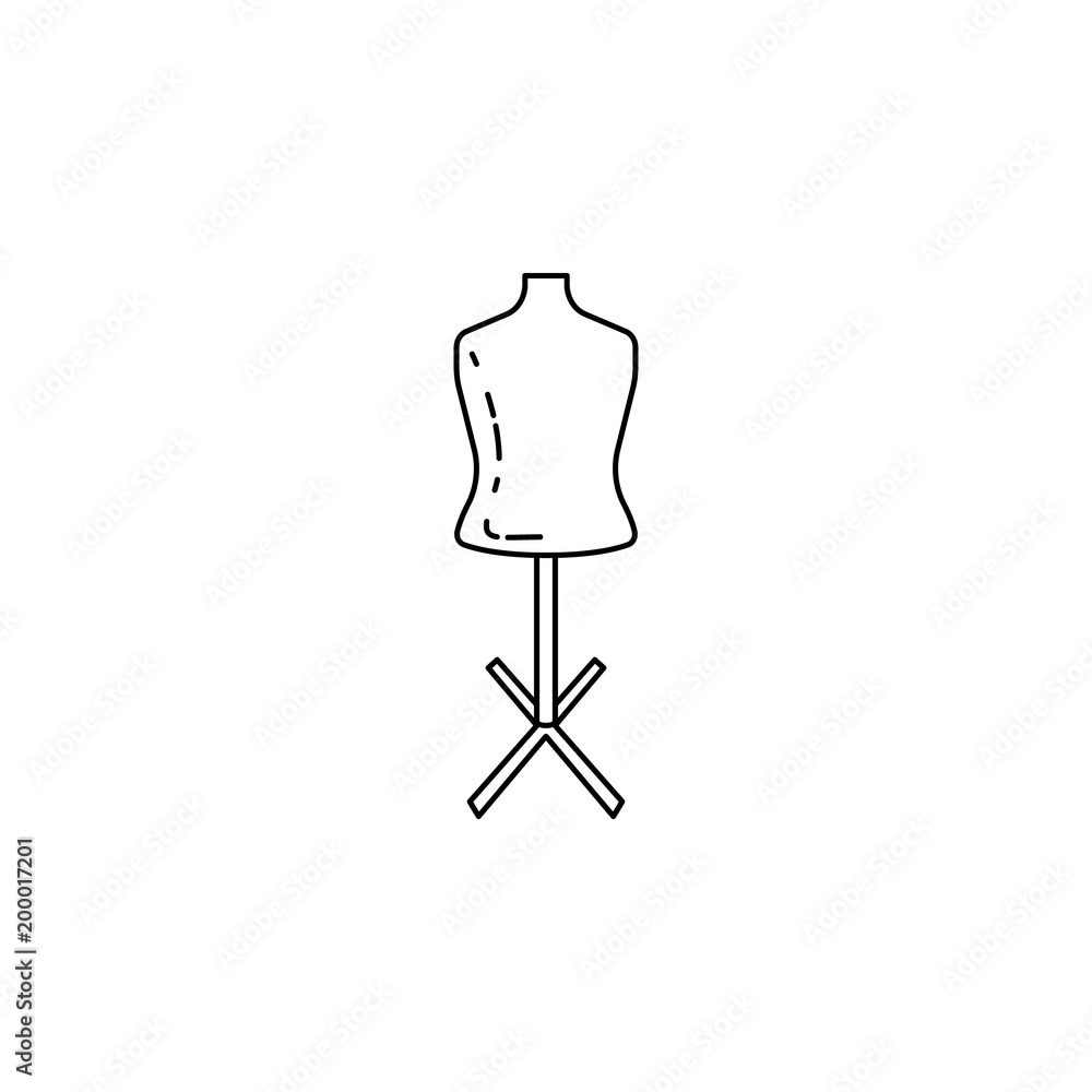 Poster mannequin for tailoring icon. element of measuring instruments for mobile concept and web apps. thin