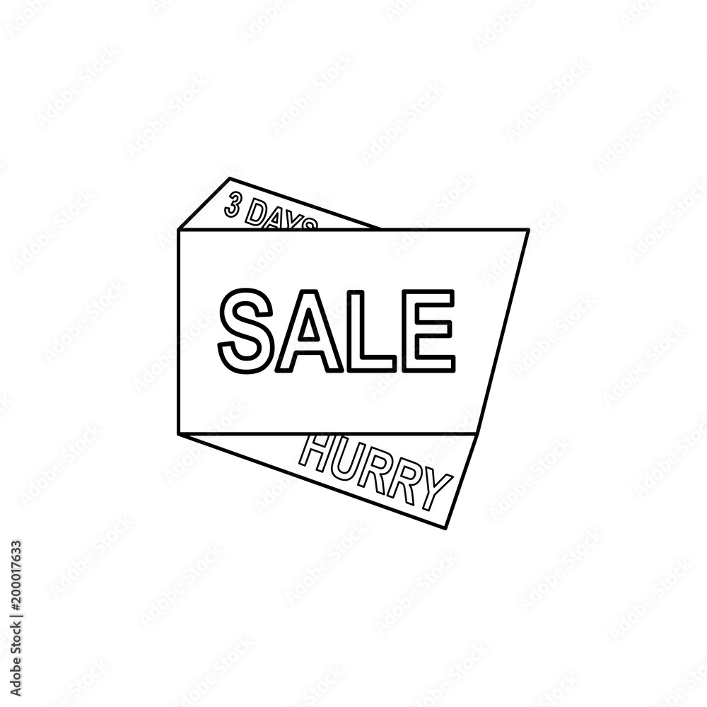 Poster discount 3 days icon. element of sale signs for mobile concept and web apps. thin line icon for webs