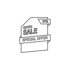 special offer 30 of discounts icon. Element of sale signs for mobile concept and web apps. Thin line icon for website design and development, app development. Premium icon