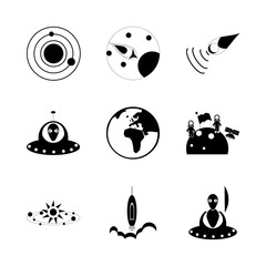 icon Cosmos with astrology, cosmos, alien, global and galaxy