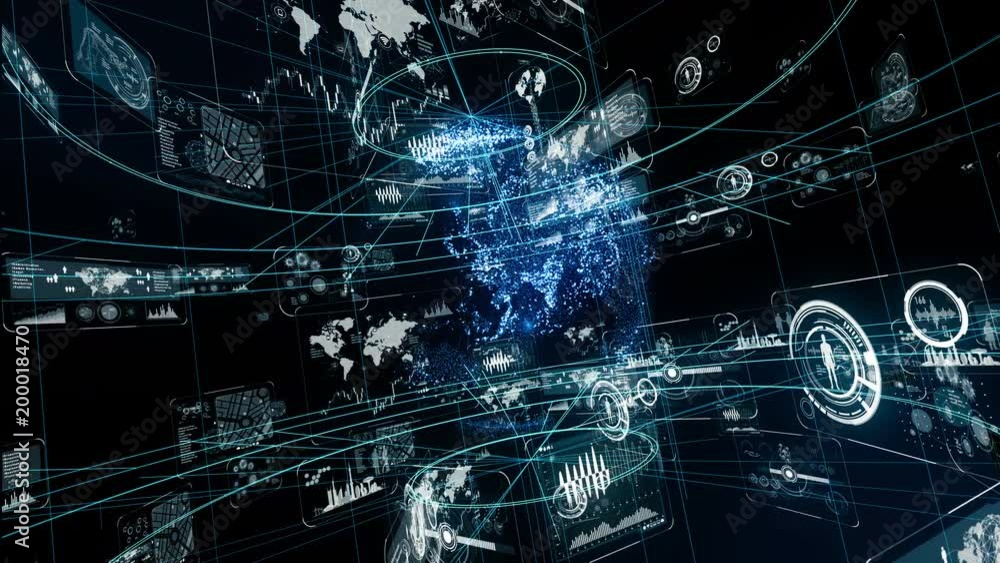 Poster futuristic graphical user interface.
