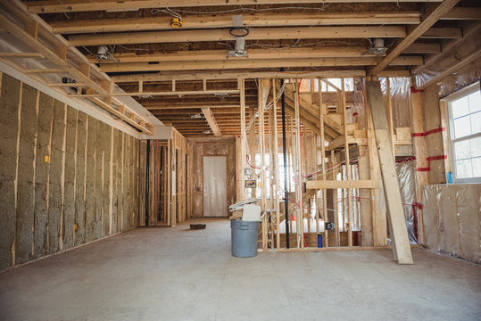 Interior of a building under construction