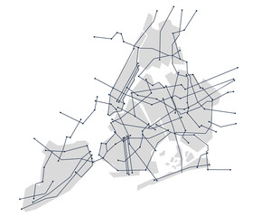 Digital city. Plan of the city in the form of an electronic scheme. Stylized linear drawing. Vector graphics