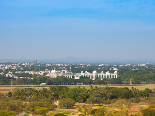 View of the Mysore Palace from Chamundi Hills, Mysore, Karnataka, India
