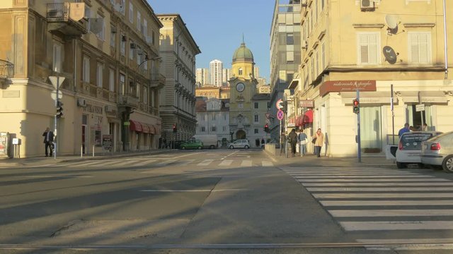 City street on an autumn day