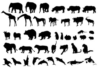 動物シルエット素材 - animal silhouettes